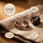 Grace's Grid Copper Ring - Grace's Copper