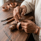 Grace's Alder Copper Bracelet being handcrafted