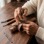 Grace's Birch Copper Bracelet being handcrafted