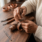 Grace's Bracken Copper Bracelet being handcrafted