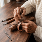 Grace's Furze Copper Bracelet being handcrafted