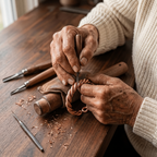 Grace's Copper Tensor Ring being handcrafted