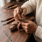 Grace's Bramble Copper Bracelet being handcrafted