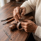 Grace's Copse Copper Bracelet being handcrafted